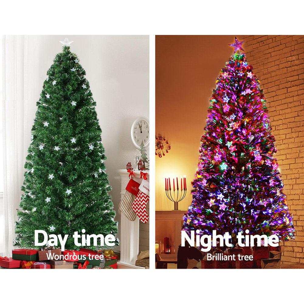 Jingle Jollys 2.4M 8FT LED Christmas Tree Xmas Optic Fiber Multi