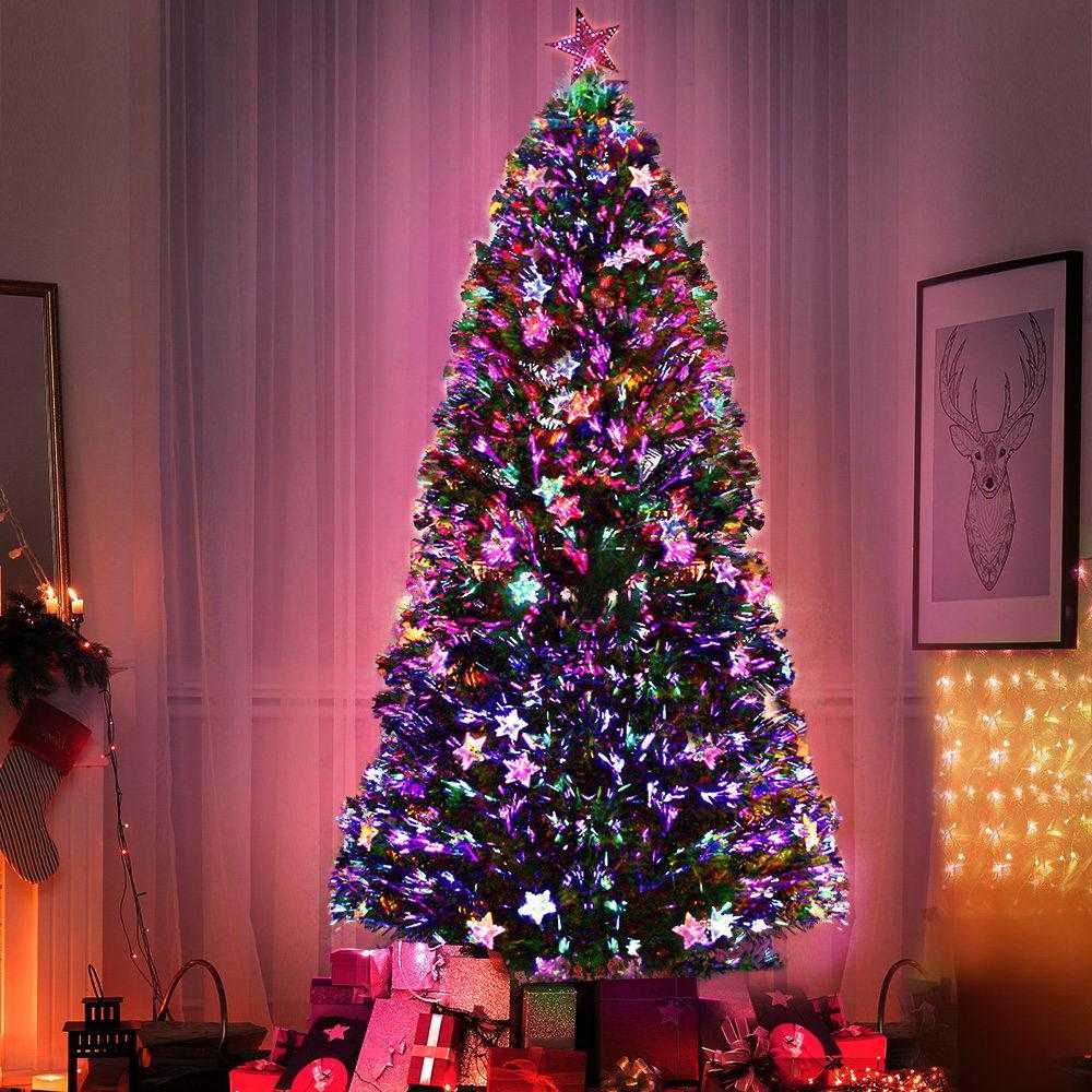 Jingle Jollys 2.4M 8FT LED Christmas Tree Xmas Optic Fiber Multi