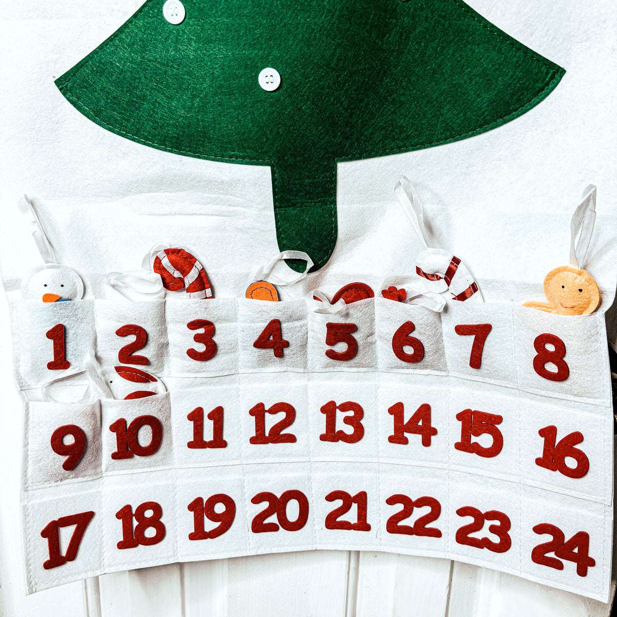 Felt Christmas Advent Calendar & Handmade Cotton Ornaments